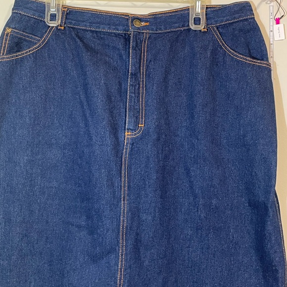 Gitano Denim Jean Skirt‎ Women’s Blue Jean Skirt 36” Waist slit 80’s like new - Picture 7 of 10